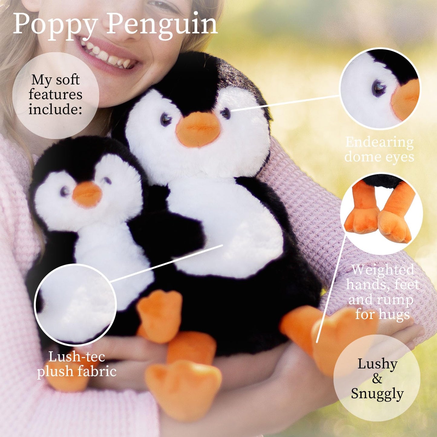 World's Softest Plush Stuffed Animal for Baby, Toddler, Kids, Adults - Adorable Toy Made from Kid-Friendly, Quality Materials - Lushee Poppy Penguin