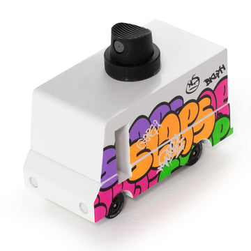 CANDYCAR® Wooden Food Truck Collection - Graffiti Black, Premium Handcrafted Beech Wood Toy Car