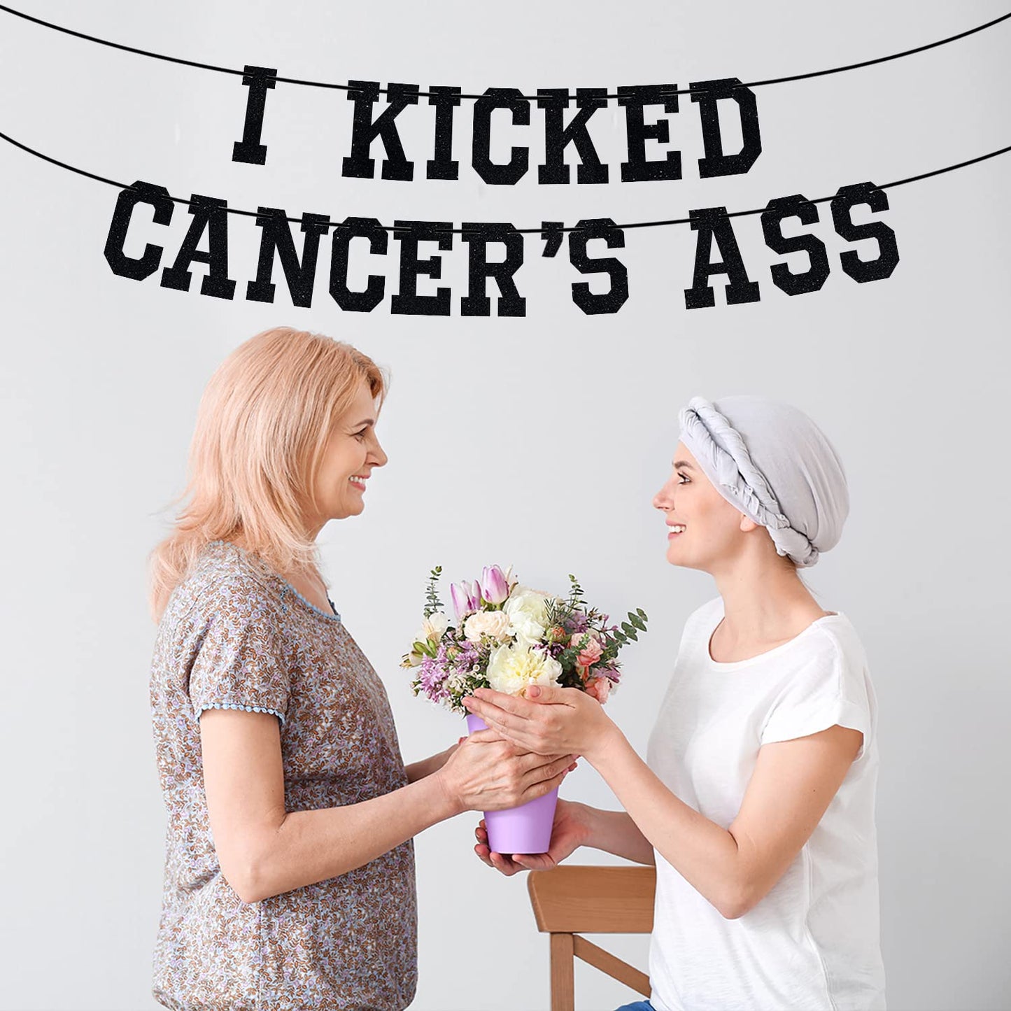 I Kicked Cancer's Ass Banner, Cancer Free Party, Cancer Survivor/Cancer Free Party Decoration Supplies, Funny Battle Cancer Gift