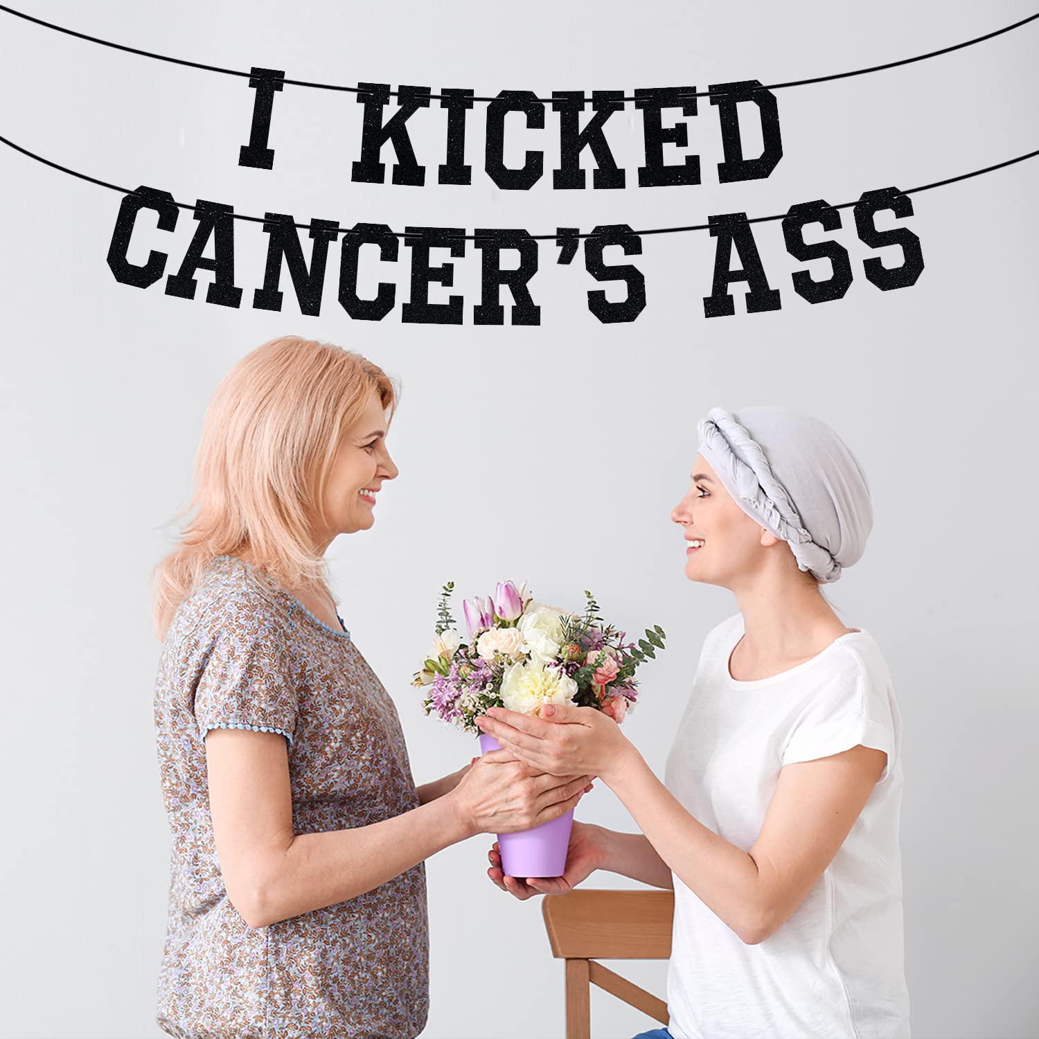 I Kicked Cancer's Ass Banner, Cancer Free Party, Cancer Survivor/Cancer Free Party Decoration Supplies, Funny Battle Cancer Gift