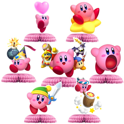 Cartoon Star Birthday Party Supplies, 7Pcs Game Theme Party Centerpieces Table Toppers, Photo Booth Props, Double Side Cake Toppers, for Girls Boys