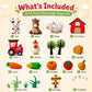 24 Pcs Farm Animal Cake Topper Set, Birthday Cake Decorations, Complete Farm Theme Cake Decorating Kit for Kids Birthday Party, Farm Party Decorations