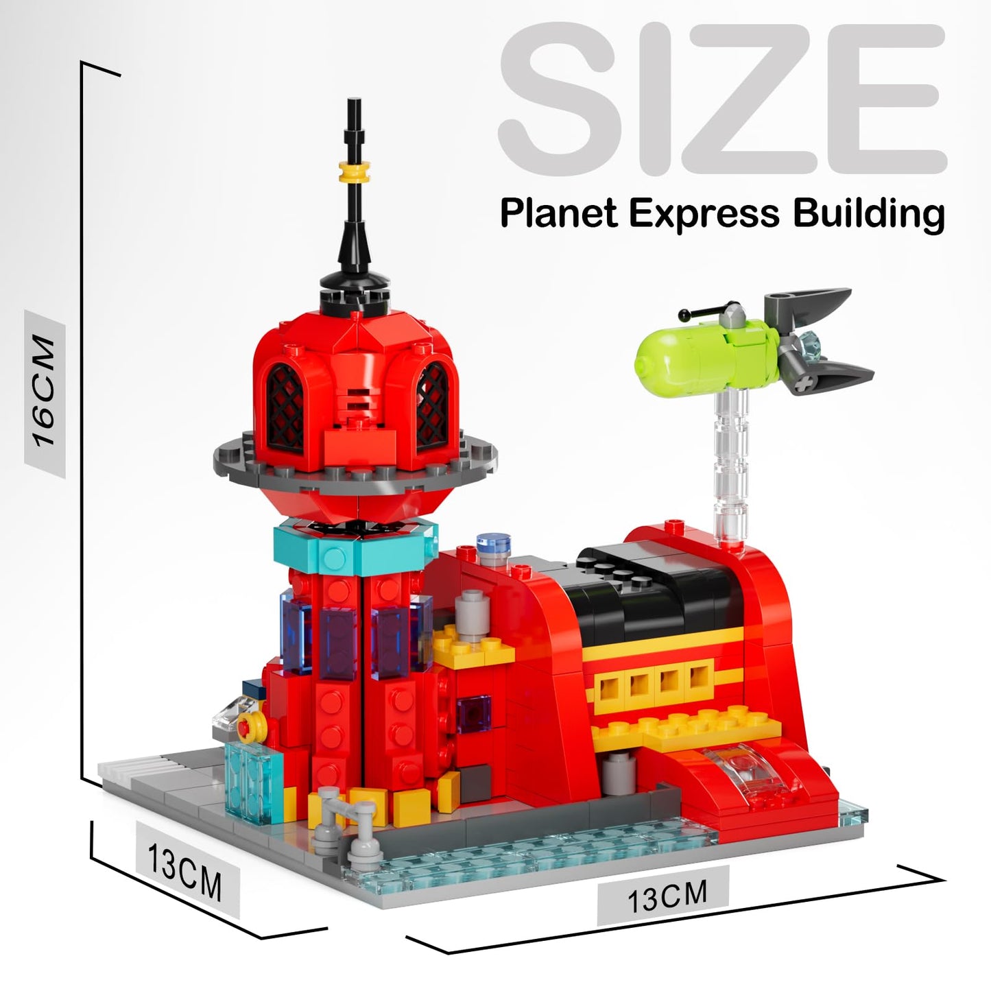 Future Planet Express Headquarter Building Set, Comedy Animation Spaceship Toy, A Collectible Gift for Anime Fans, Suitable for 14+ Adults Boys Girls