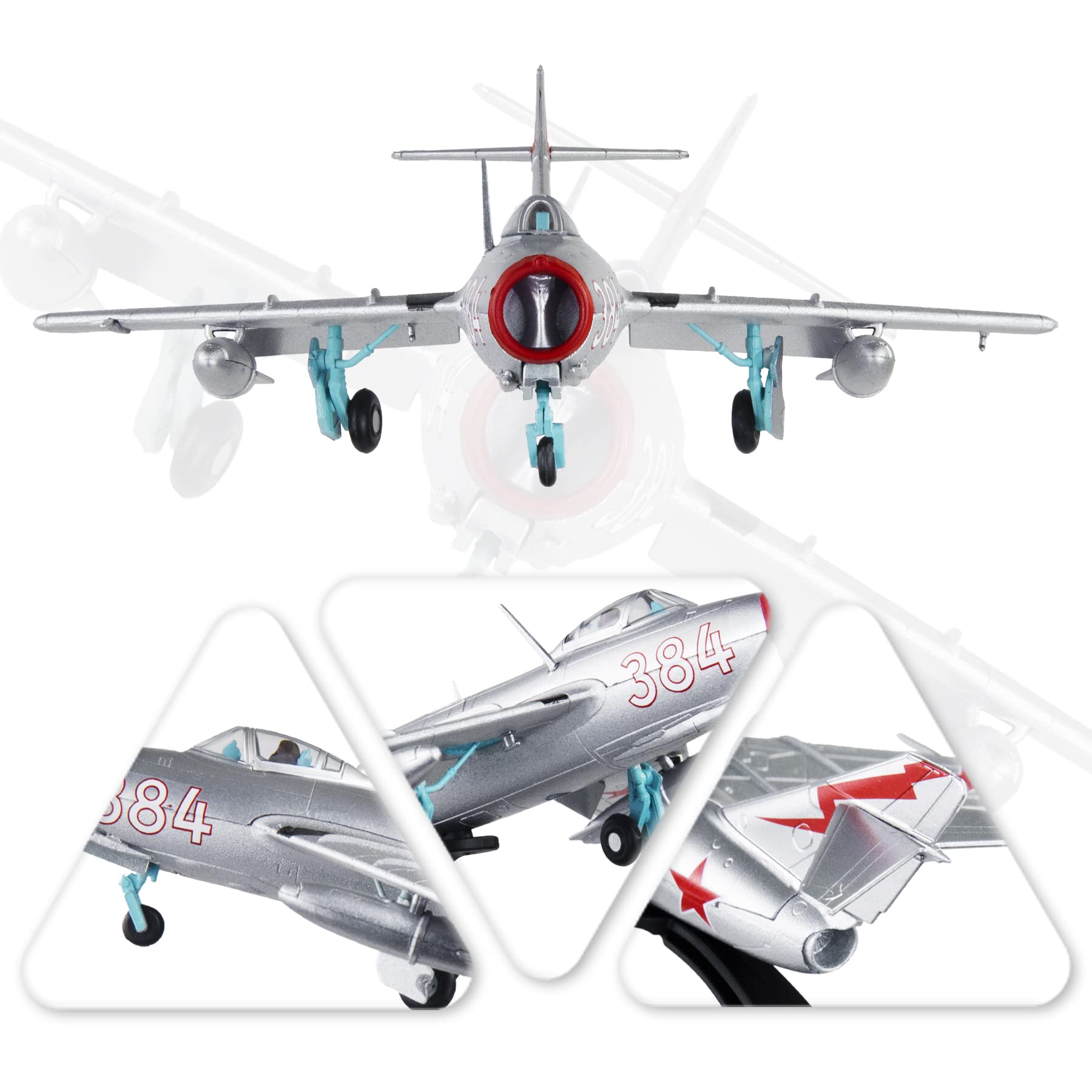 HANGHANG 1/72 Mikoyan MiG-15 Fighter Plane Metal Aircraft Model Military Airplane Model Diecast Plane Model for Collection or Gift