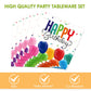 Happy Birthday Decorations Birthday Party Supplies Set with Birthday Balloon Confetti Design Includes Dessert Plates and Napkins Disposable Paper