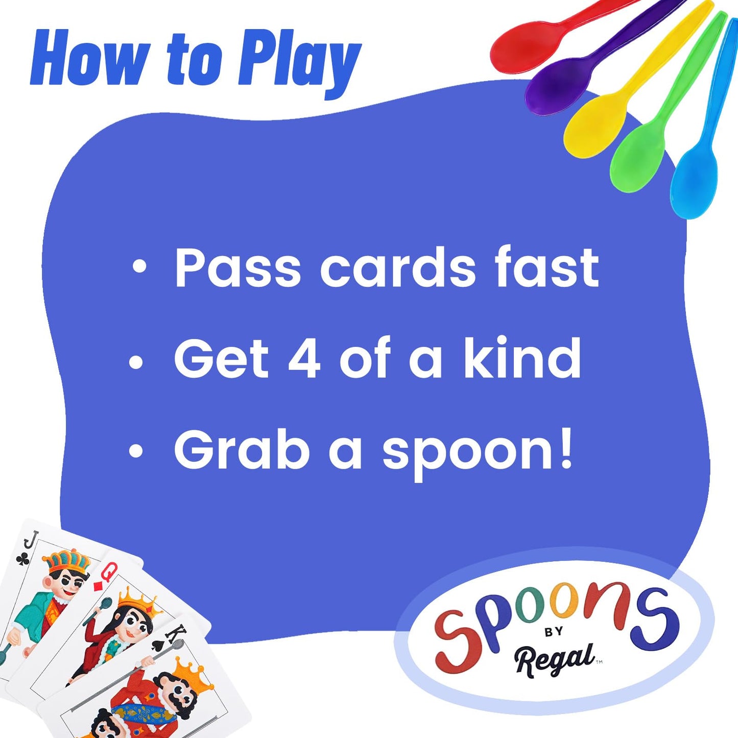 Regal Games Spoons Card Games for Kids - Spoons Game, Deck of Cards, Fun Family Games for Kids and Adults, Playing Cards, Game Night, Travel Games