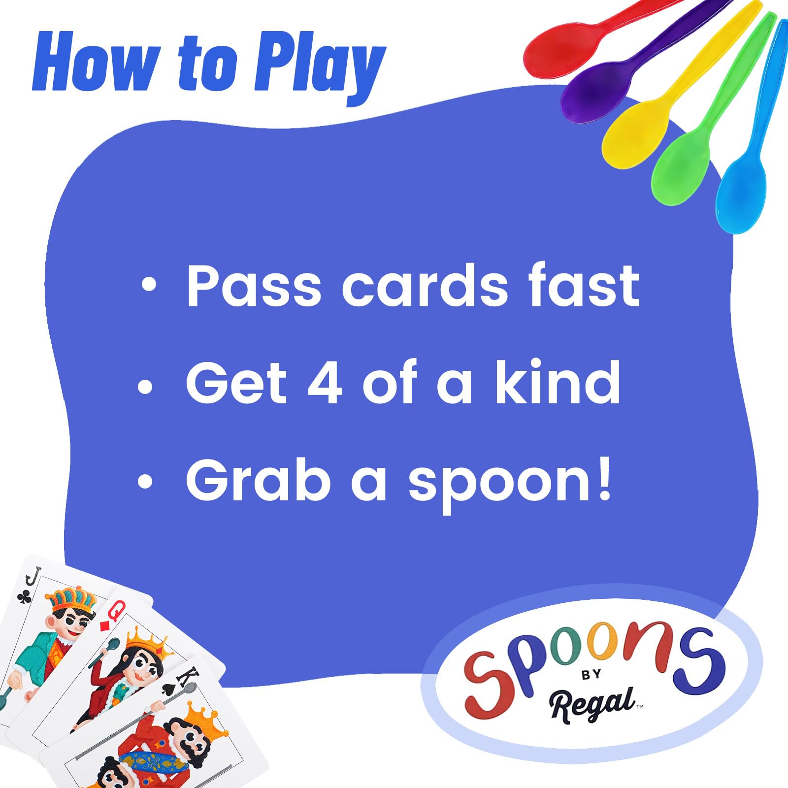 Regal Games Spoons Card Games for Kids - Spoons Game, Deck of Cards, Fun Family Games for Kids and Adults, Playing Cards, Game Night, Travel Games