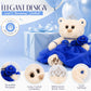 12" Quinceañera Bear Centerpiece Doll w/ Elegant Layered Tulle Dress, Adjustable Stand Included - Quinceanera Decorations Gift, Oso de Peluche para 15