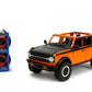 Jada Just Trucks 1:24 2021 Ford Bronco Die-Cast Car & Tire Rack, Toys for Kids and Adults(Orange)