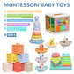 BFALSHB Baby Montessori Toys 6-12 Months, 5 in 1 Sensory Learning Set with Stacking Blocks, Shape Sorter, Bath Toys, Activity Cube, Dinosaur Stacker