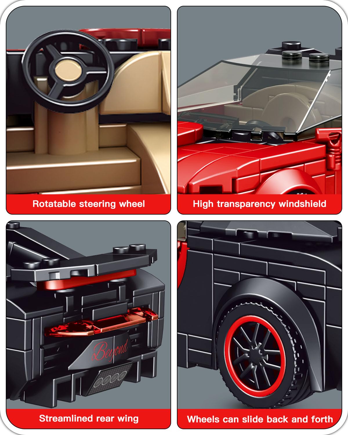 Mould King Speed Champion Veyron Car Building Blocks with Display Case, Model Car Kits Toys Building Sets for Adults Kids 8+ (370 PCS)