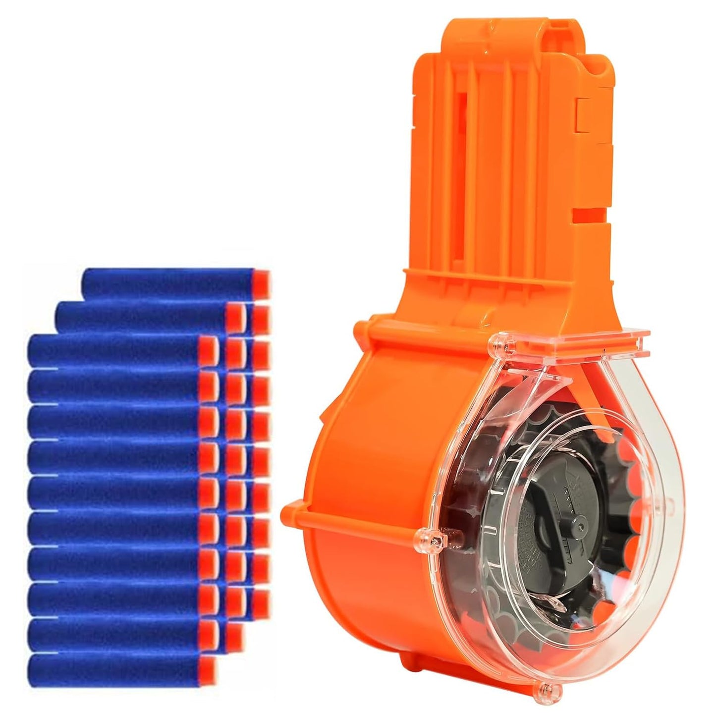 25 Round Drum Magazine for Nerf N-Strike Elite Series with 30 Refill Foam Darts Compatible with Nerf N-Strike Elite Series Blasters (14+ Use Only)