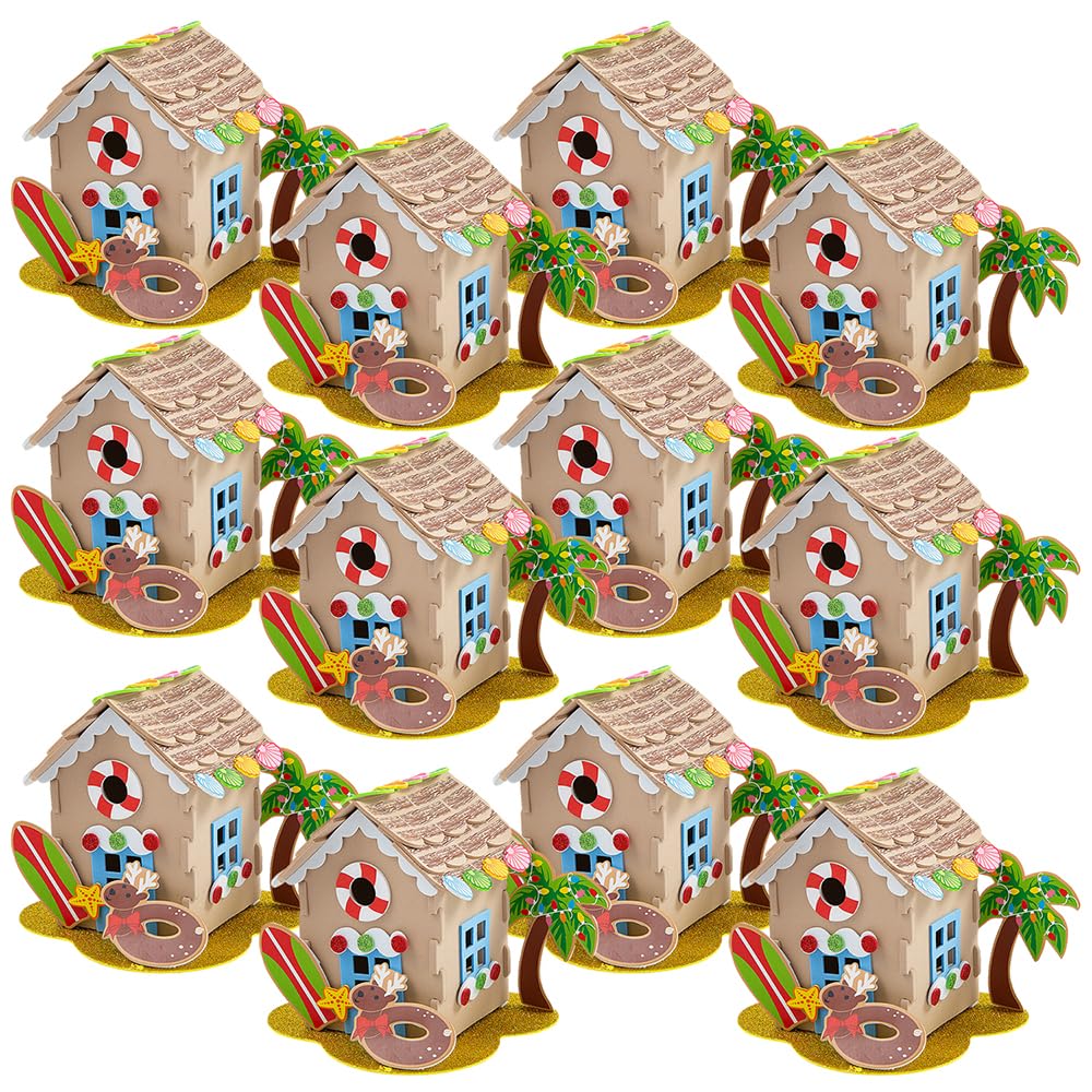 3D Beach Island Gingerbread House Craft Kit VBS 2026, Makes 12