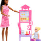 Barbie Careers Teacher Playset with Fashion Doll Wearing Removable Dress, Toddler Small Doll, Classroom Board & Accessories