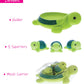 Dollibu Green Sea Turtle Family Animal Bath Squirters 4 Piece Bath Toy Set, Kids Bath Toys for Bathtime & Water Fun, Girls & Boys Floating Cute Animal