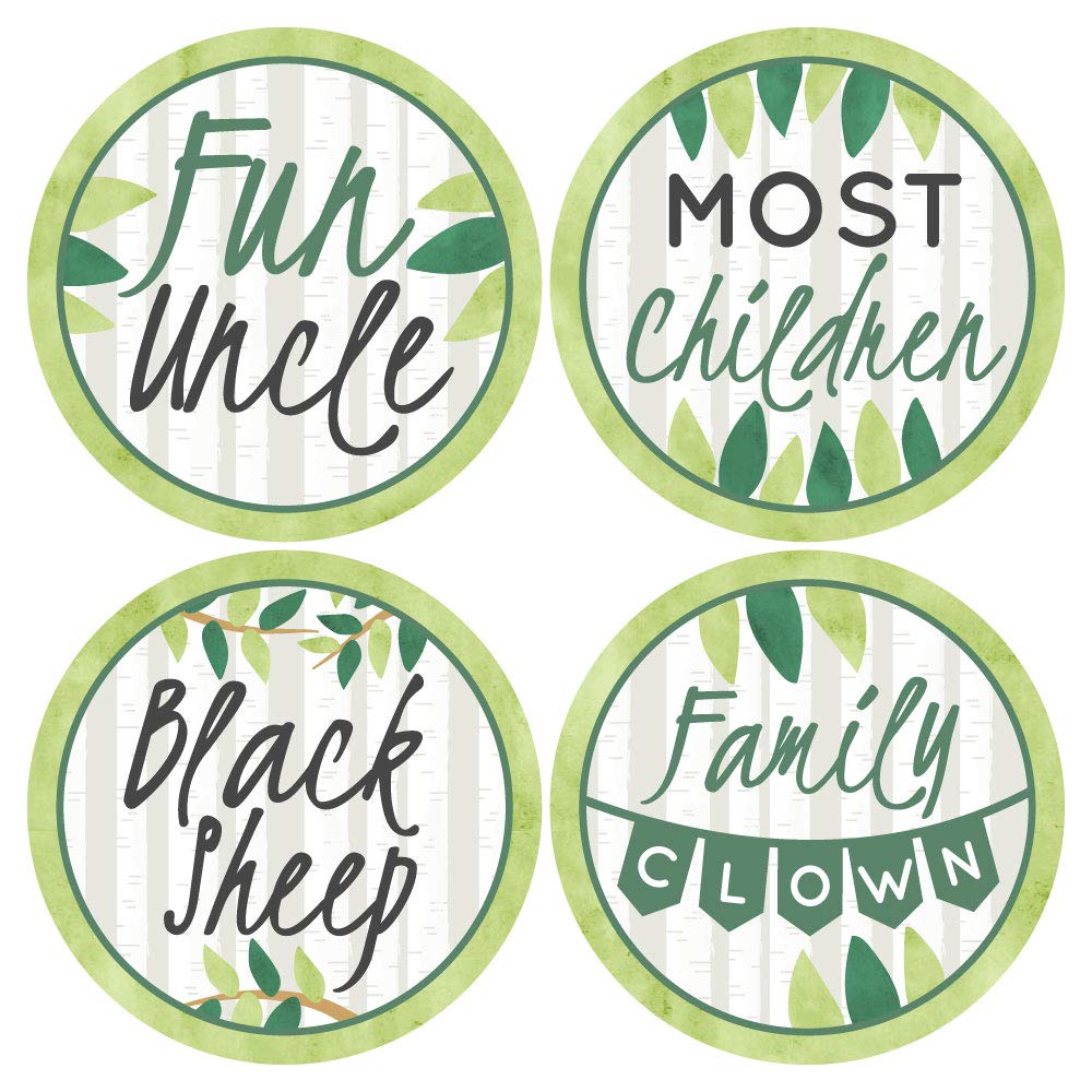 Big Dot of Happiness Family Tree Reunion - Gathering Party Funny Name Tags - Badges Sticker Set of 12