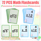 72 Pcs Math Flash Cards, Multiplication and Division Flash Cards for Studying, Math Manipulatives for Kindergarten Elementary Homeschool Classroom