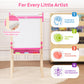 Belleur Wooden Art Easel for Kids 2+, Adjustable Double Sided Easel for Toddlers with Dry-Erase Board & Magnetic Whiteboard & Paper Roll Rod, 28"-40"