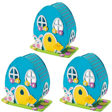 Set of 3 DIY Foam Easter House Kit - Craft Bunny and Chick Decoration