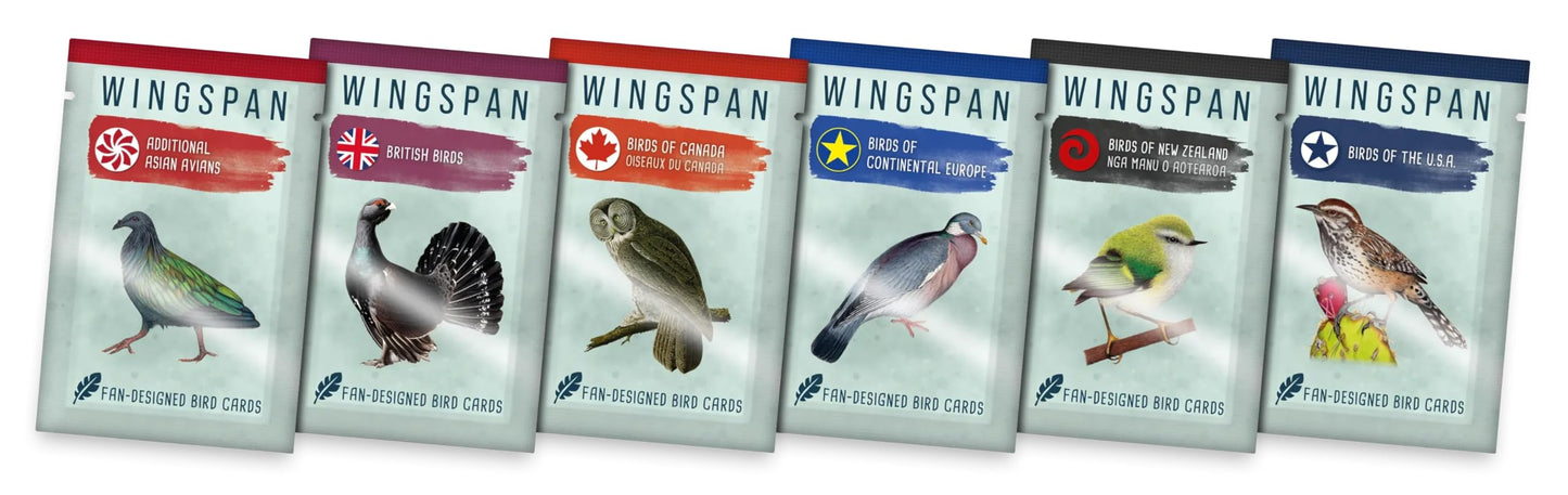 Stonemaier Games: Wingspan Fan-Designed Bird Promo Packs | 150 New Birds Designed by Fans Using Powers from Base Game & Expansions | Art Consistent