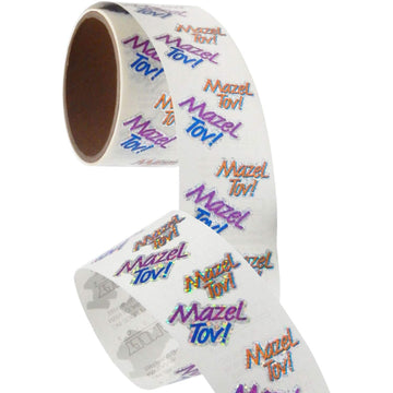 Jillson Roberts Prismatic Stickers, Mini Mazel Tov, Bulk Continuous Roll (BS7580)