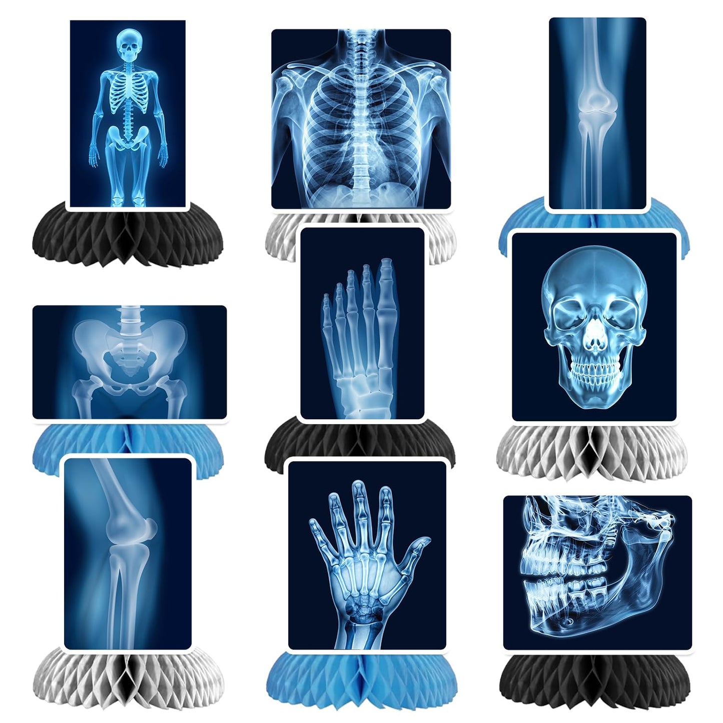 9Pcs Radiology X Ray Honeycomb Centerpieces Radiology Party Favors Birthday Party Decorations X Ray Centerpieces Decorations Supplies for Radiology