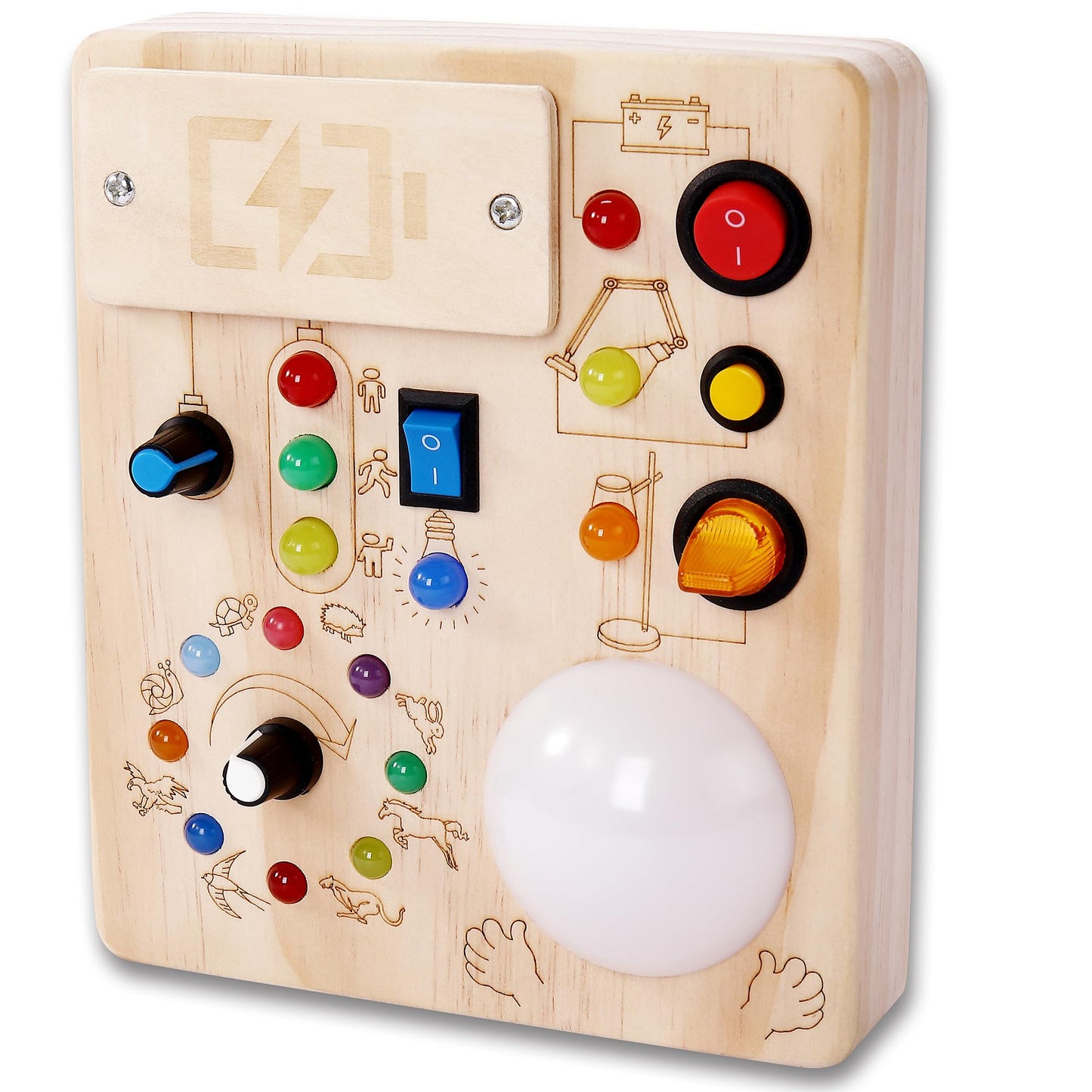 JOYKEKE Montessori Busy Board, Slap-Activated LED Toy for 1-4 Toddlers