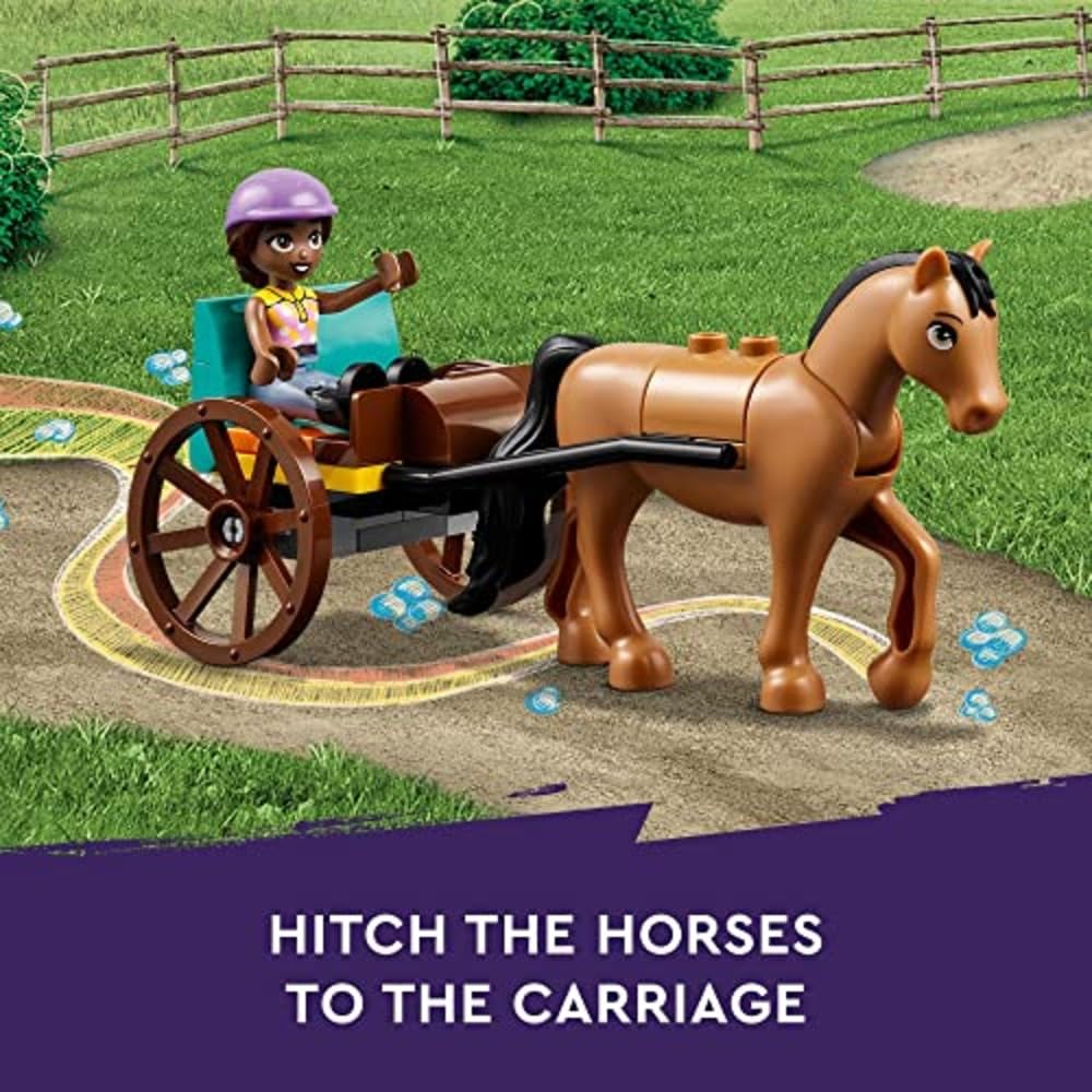 LEGO Friends Autumn’s Horse Stable Building Toys - Horse Toys for Girls & Boys, Ages 7+ - Includes 2 Minifigures, 2 Horses, Carriage, & More -