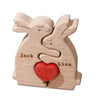 JOBFLY Personalized Wooden Bunny Rabbit Toys Easter Gift with 2-5 Names