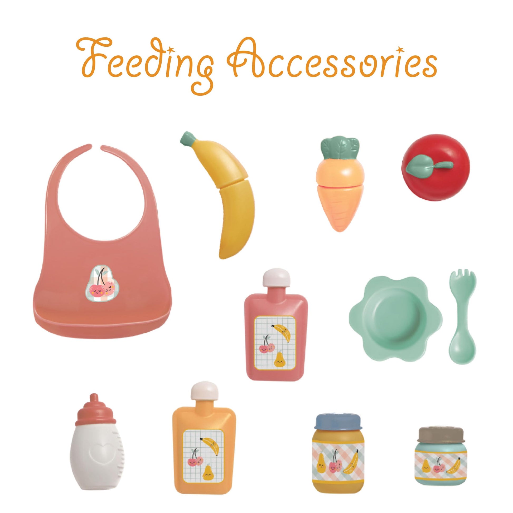 JC Toys Baby Doll Travel Case with 24 Accessories - Feeding, Bath & Care Essentials for Imaginative Play- Fits All Doll Sizes