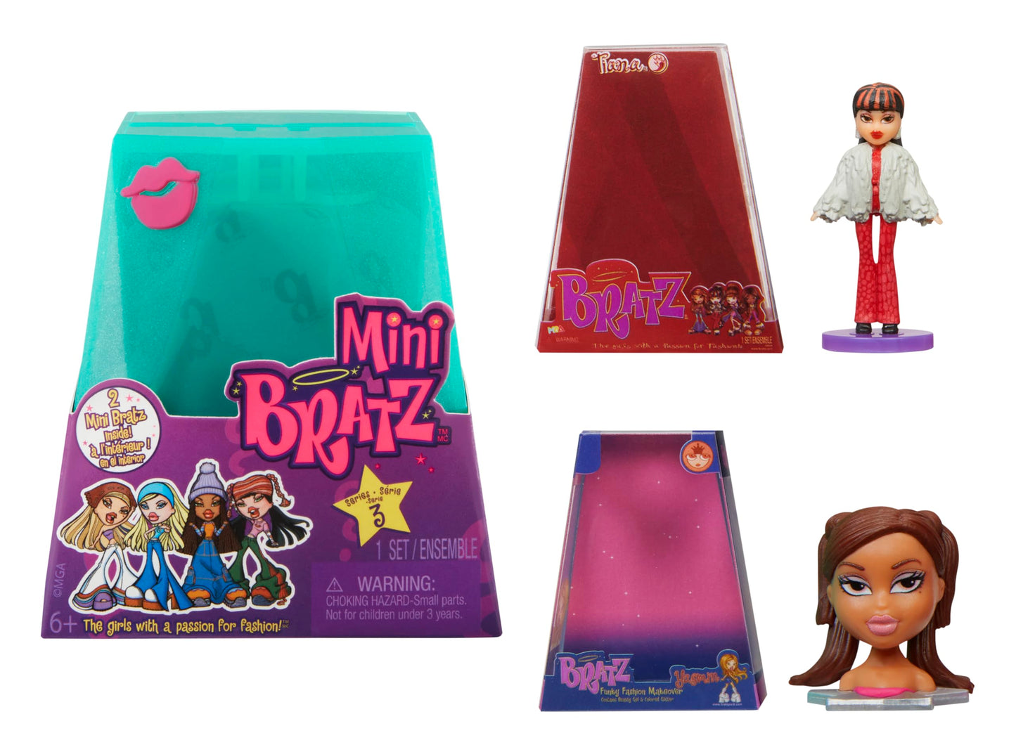 Mini Bratz Series 3 Collectible Figures, 2 Mini Bratz in Each Pack, Blind Packaging Doubles as Display, Y2K Nostalgia, Collectors Ages 6 7 8 9 10+