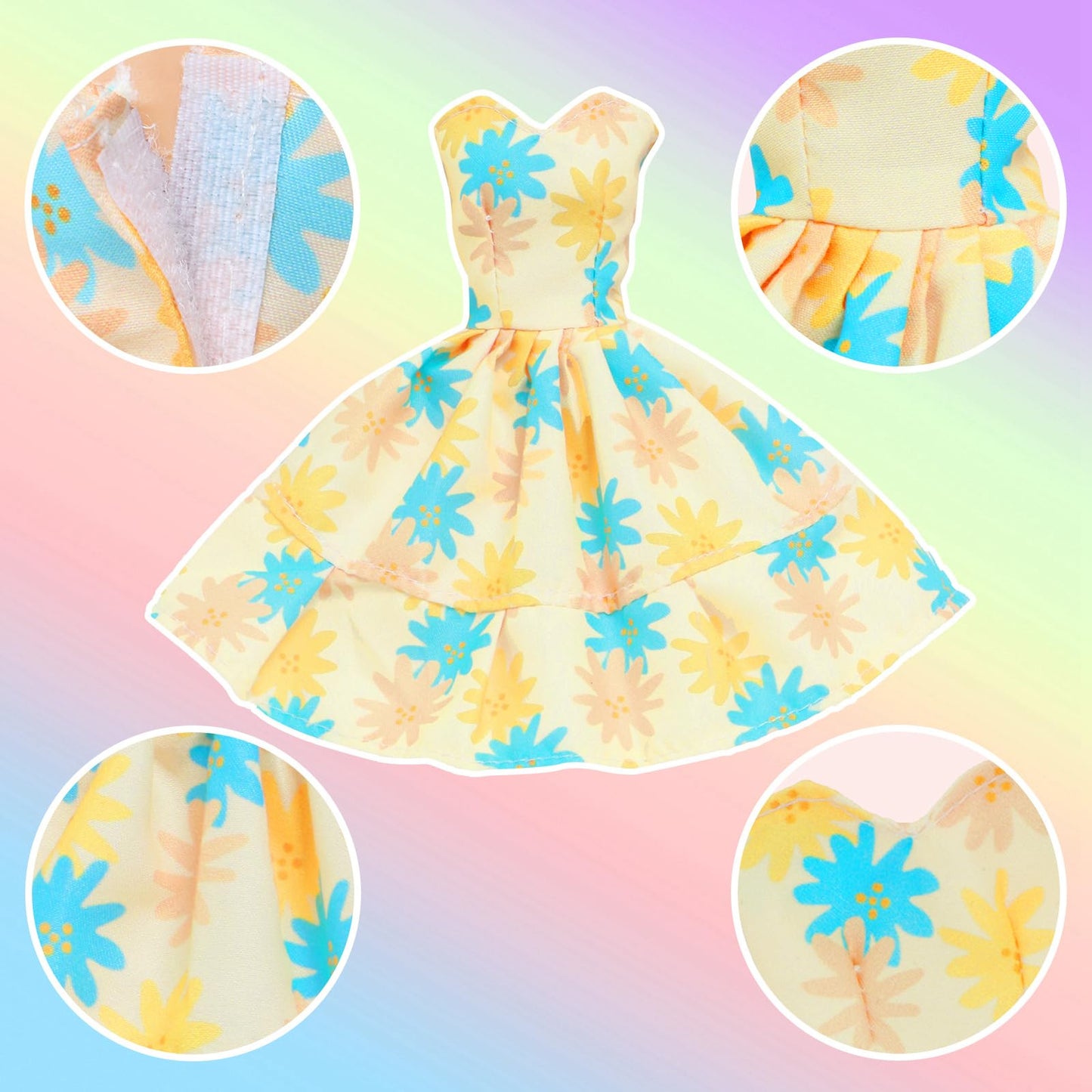 20pcs Doll Clothes and Accessories Including Random 10 Outfits Fashion Sequin Dresses Tops Bottoms Pants Short Skirt Swimsuit Bikini and Random 10