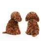 WEIGEDU Adorable Labradoodle Plush Toy Fluffy Red Brown Poodle Stuffed Animal Dog Puppy, 12.6" - Perfect for Kids, Babies, Birthday, Nursery