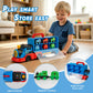 Trucks Toys for Toddler, Transport Truck Train Set with Light and Sound, 1 Transport Toy Trucks,6 Magnetic Trains, Kids Birthday Gifts.