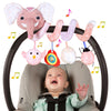 Musical Owl Rattle Sheep Pink Elephant Car Seat Toys for Babies 0-6 Months, Hanging Stroller Toys for Baby Girls 3-6 Month, Newborn Girl Infants Baby