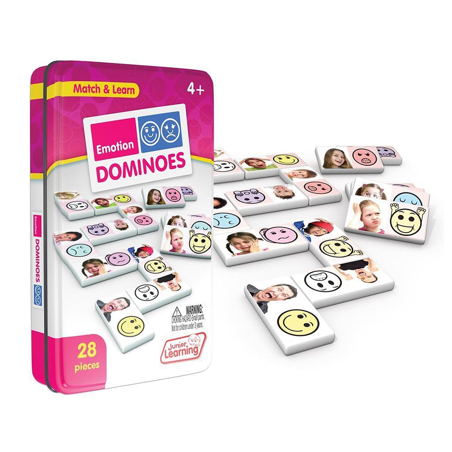 Junior Learning Emotion Dominoes,4.7 x 1.5 x 7.8 inches