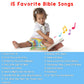 LEARNING BUGS Christian Bible Songs - 15 Songs of Faith for Little Ones, Musical Books for Toddlers, 28-Button Music Book, Musical Toys for Toddlers