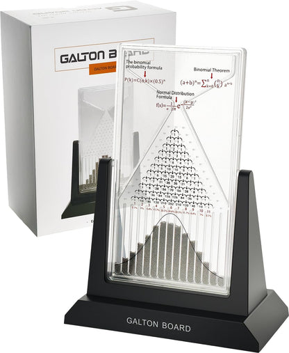 Dimind Galton Board Probability Demonstration Model - 12.6in Large Physics Learning Desk Toy with 17500 Metal Beads | Statistical Law Experiment Tool