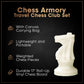 Chess Armory Large Chess Set 20" Weighted Tournament Set with Canvas Carrying Bag - Vinyl Roll Up Chess Board, Weighted Chess Pieces - 3.75 Inch King