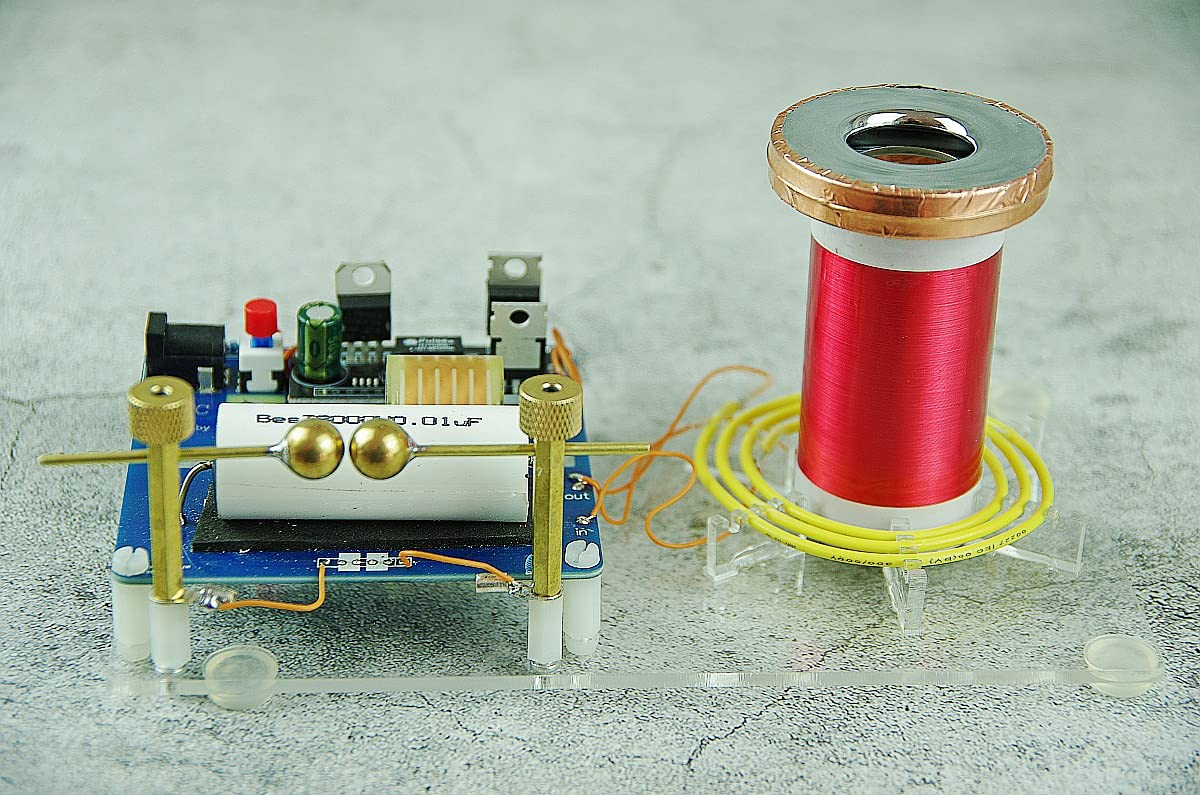 HandsMagic Tiny Tesla Coil Ball-Gap Discharger SGTC Spark Gap Tesla Coil DIY Kits Science Physics Toy Electronic DIY