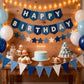 Yancan Blue Happy Birthday Banner for Women Men Boys Girls Party Decoration
