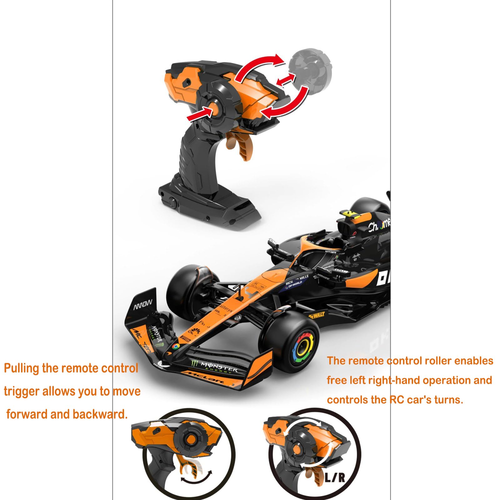 HTLNUZD 1/14 F1MCL Alloy Remote Control Car Formula 1 Collector Edition, Adult RC Racing Car Model Gift for Hobbyists