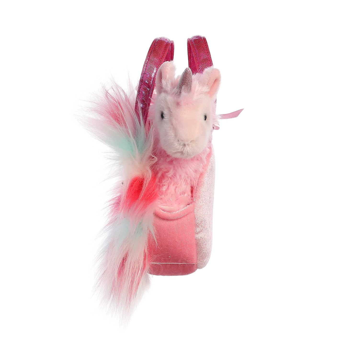 Aurora® Fashionable Fancy Pals™ Sparkle Heart Pink™ Llamacorn Stuffed Animal - Plush with Stylish Purse for Dress Up Fun - Perfect for Kids 3+ Years