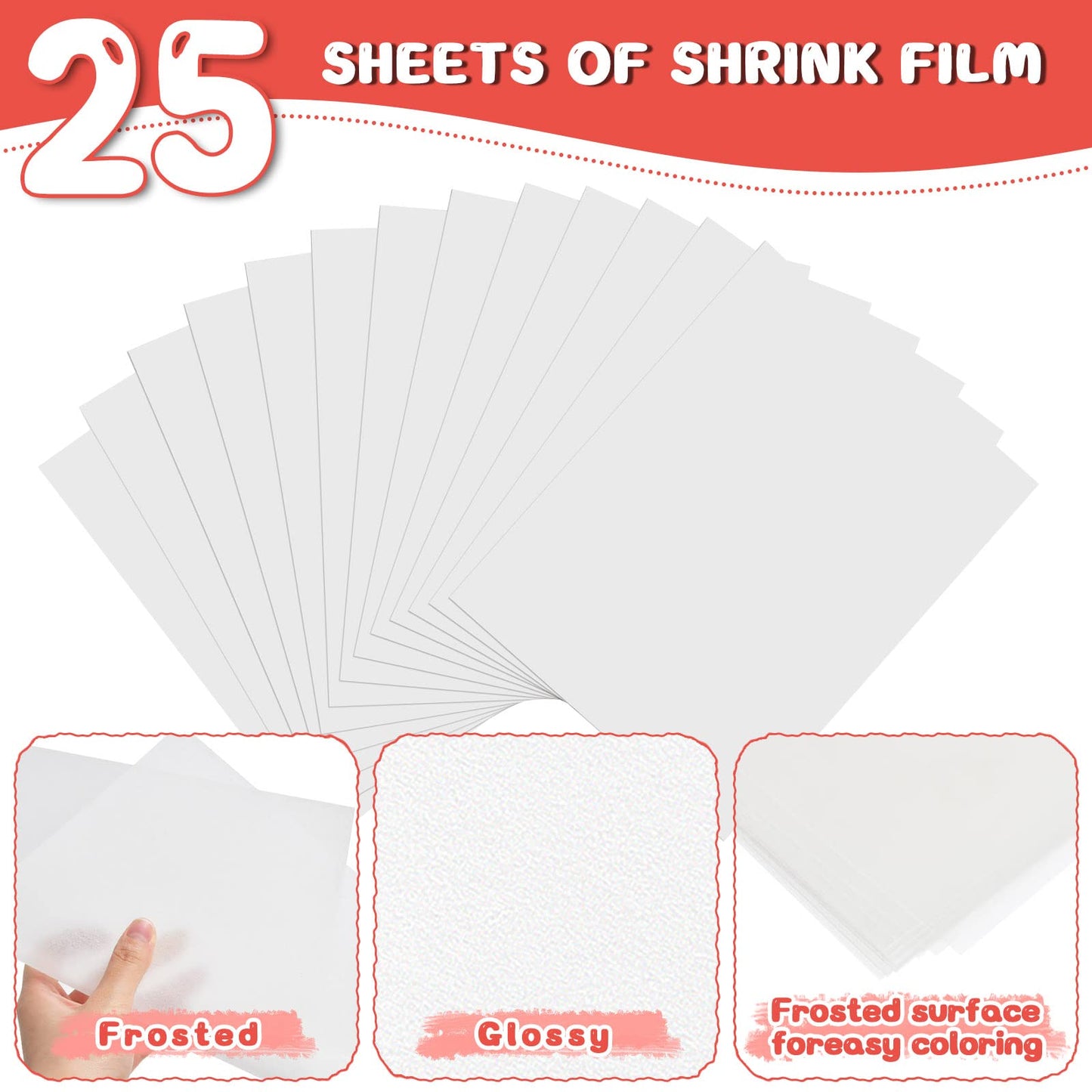 225PCS Shrinky Dink Sheets Keychains Kit,Shrink Plastic Sheets Kit with 25PCS Shrinky Dink Paper,100PCS Keychains and Open Iron Ring for Kids Creative