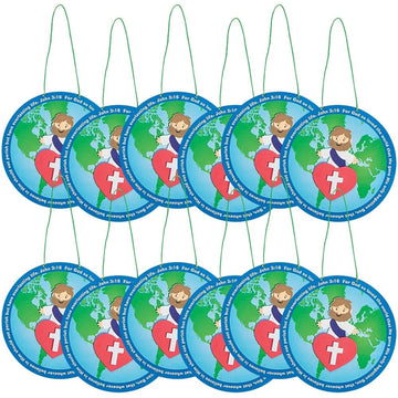 Fun Express John 3:16 Globe Craft Kit - Crafts for Kids and Fun Home Activities - VBS Vacation Bible School Supplies/Decor