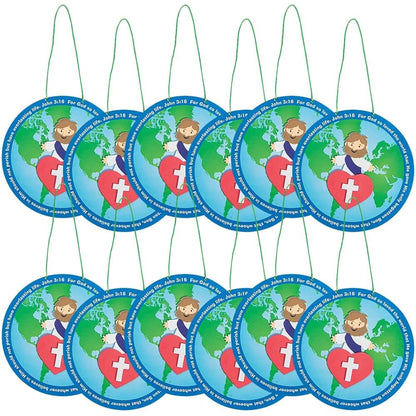 Fun Express John 3:16 Globe Craft Kit - Crafts for Kids and Fun Home Activities - VBS Vacation Bible School Supplies/Decor