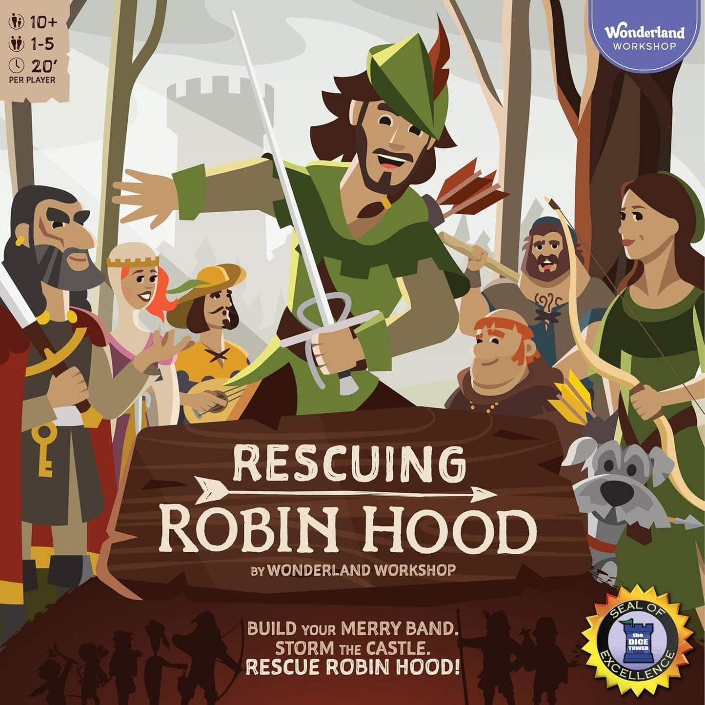 Rescuing Robin Hood - Cooperative Deck-Building Card & Strategy Tabletop Board Game | 1-5 Players | Ages 10+ | Medieval Fantasy Adventure | Kids