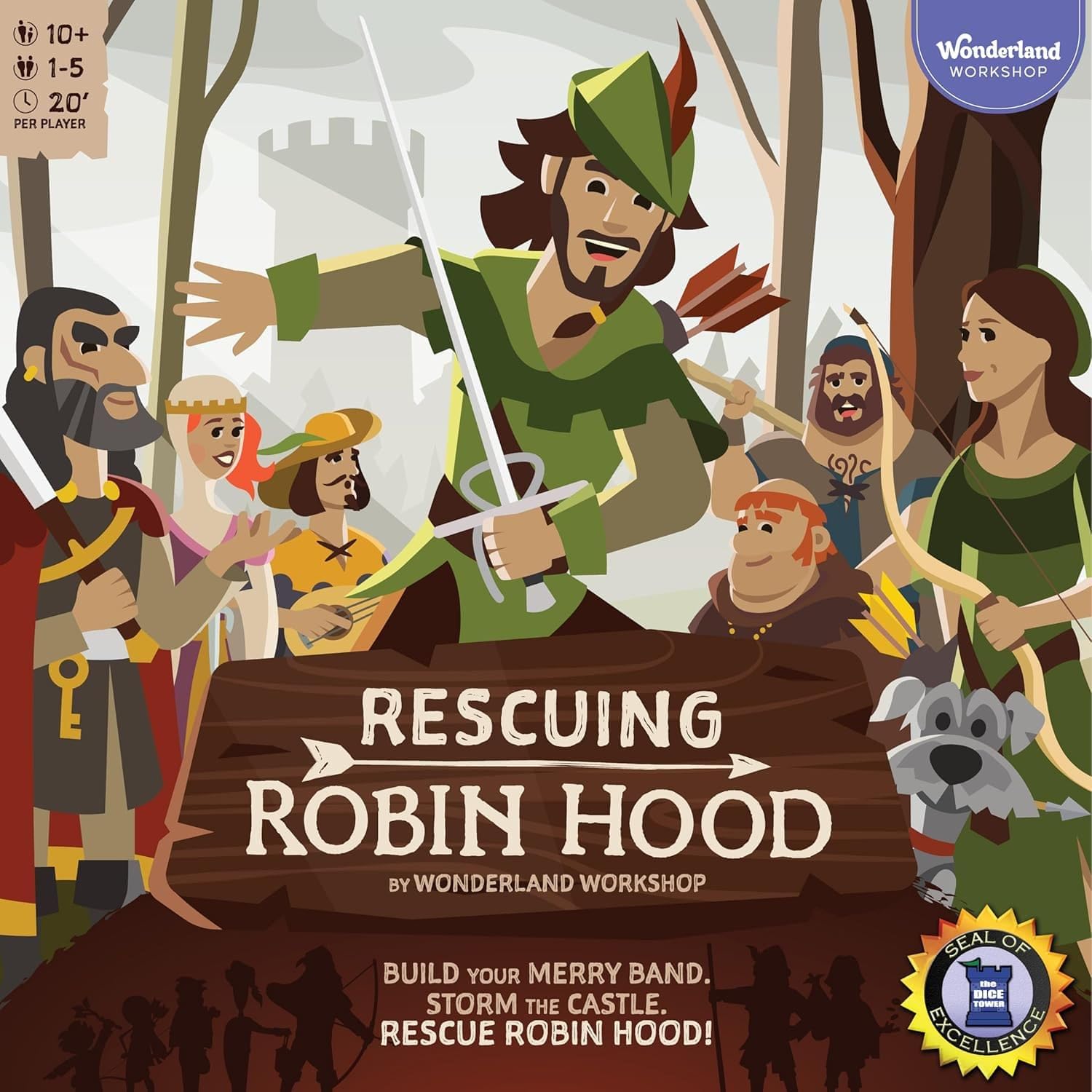 Rescuing Robin Hood - Cooperative Deck-Building Card & Strategy Tabletop Board Game | 1-5 Players | Ages 10+ | Medieval Fantasy Adventure | Kids