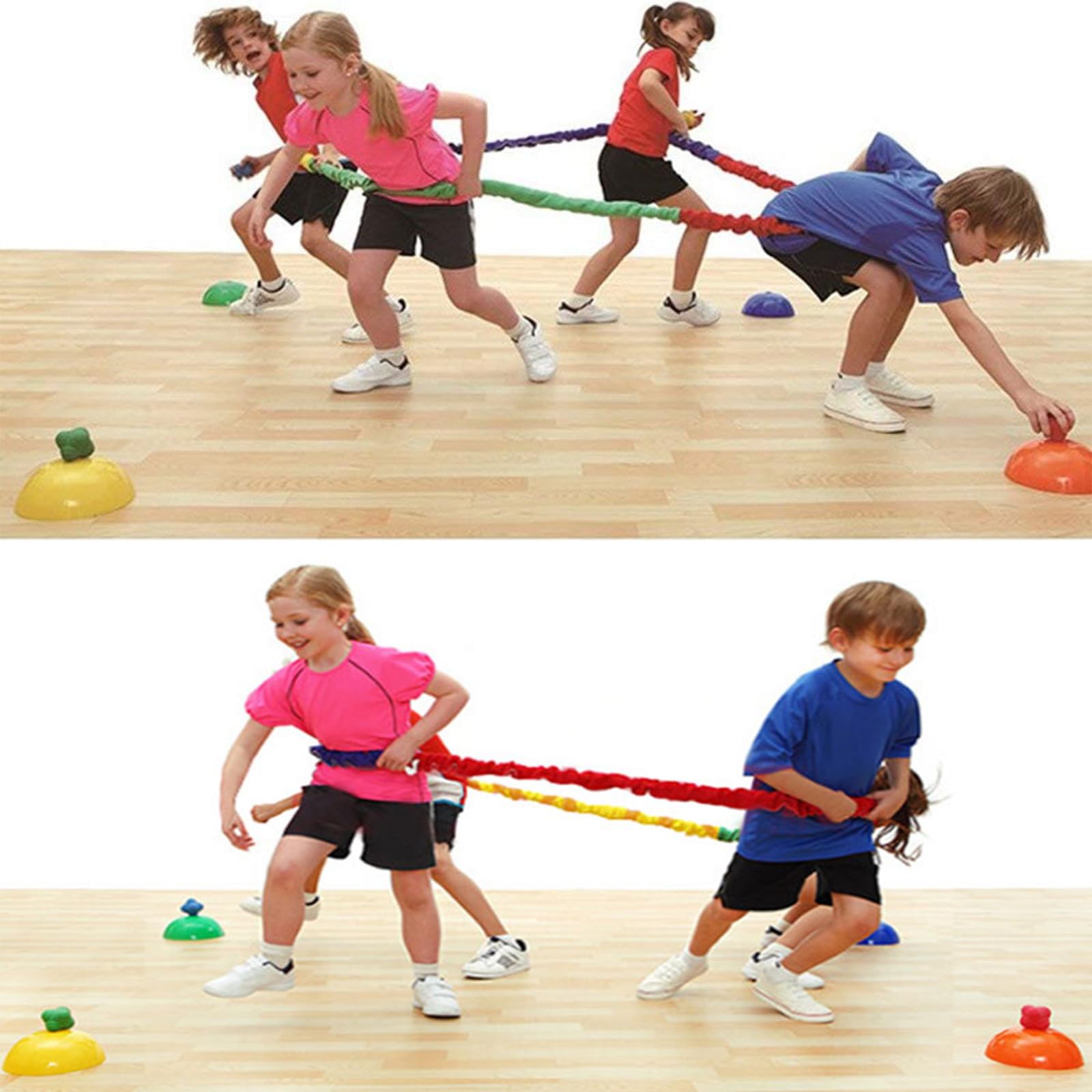 Sonyabecca Elastic Fleece Cooperative Stretchy Band Integrations Dynamic Movement Exercise Latex Stretchier 6 Feet Creative Moving Prop for Group