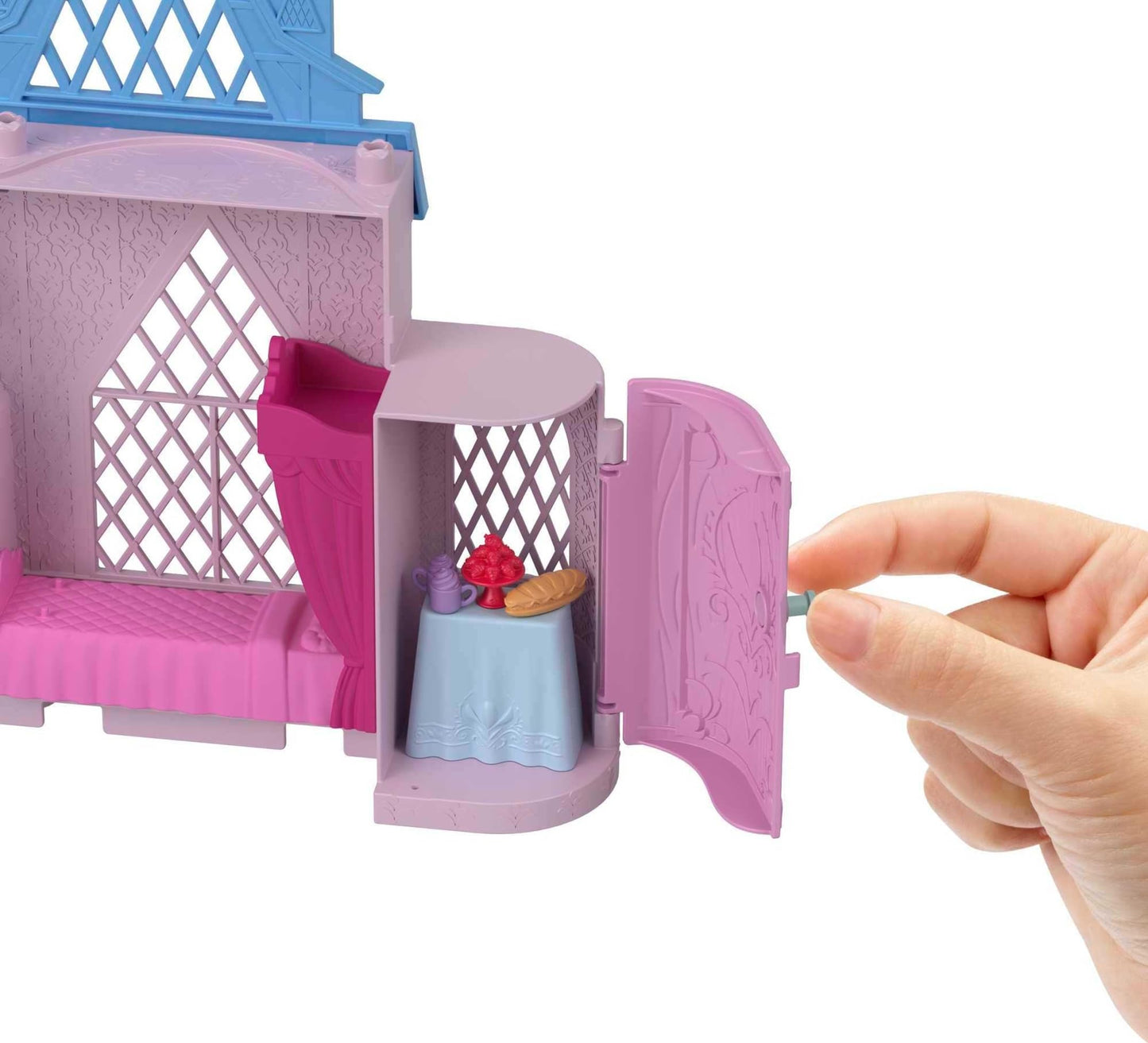 Mattel Disney Frozen Toys, Anna Doll House Stackable Castle with Small Doll, Olaf Figure & 7 Furniture & Accessories, Inspired by the Movie